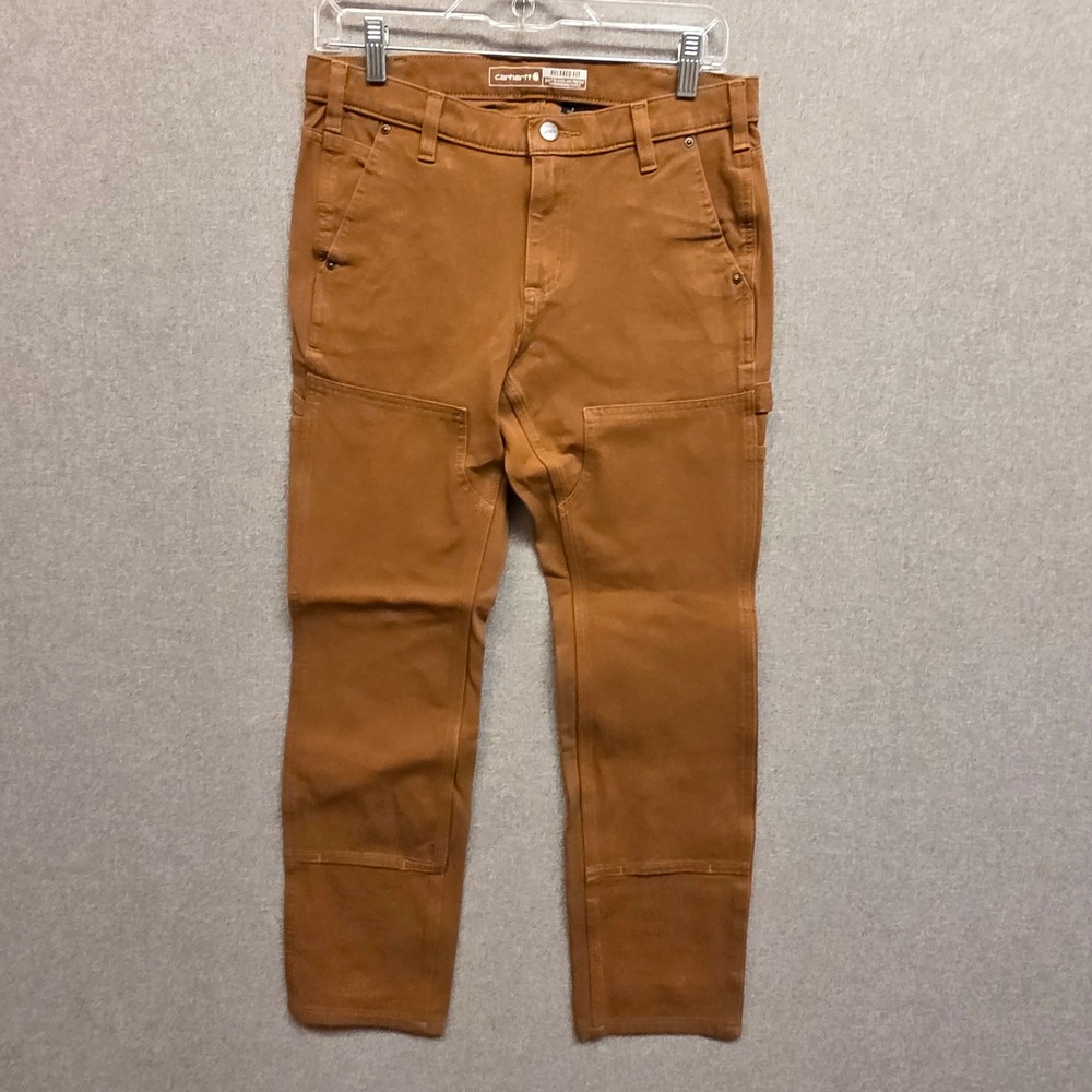 Carhartt Womens 6 Brown Rugged Flex Relaxed Fit Twill Double Front Work Pants